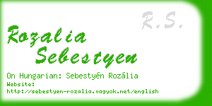 rozalia sebestyen business card