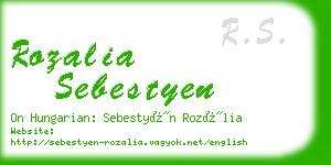 rozalia sebestyen business card
